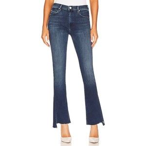 Mother Women The Runaway Step Fray Jeans Size 25 Blue Flare High Rise